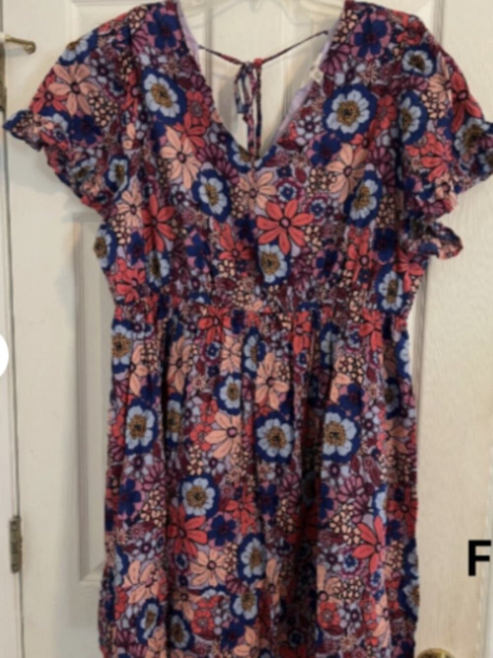 Colorful Resort Babydoll Mini Tiered Dress Plus 2X Vacation Beach lined+earrings